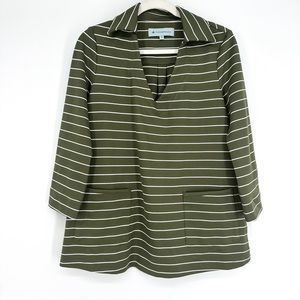 Tuckernuck Green and White Striped Tunic Top Size XS